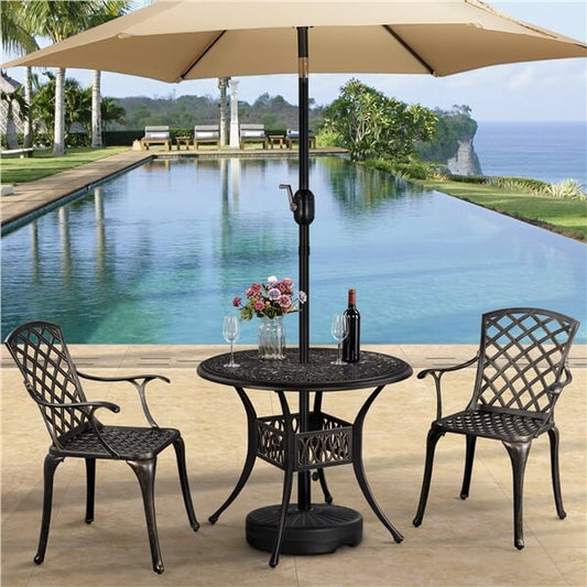Umbrella Base 22L Round Water & Sand Filled Patio Outdoor Umbrella Stand