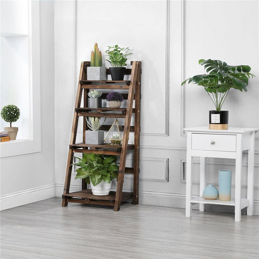 4-Tier Wooden Foldable Plant Stands Racks