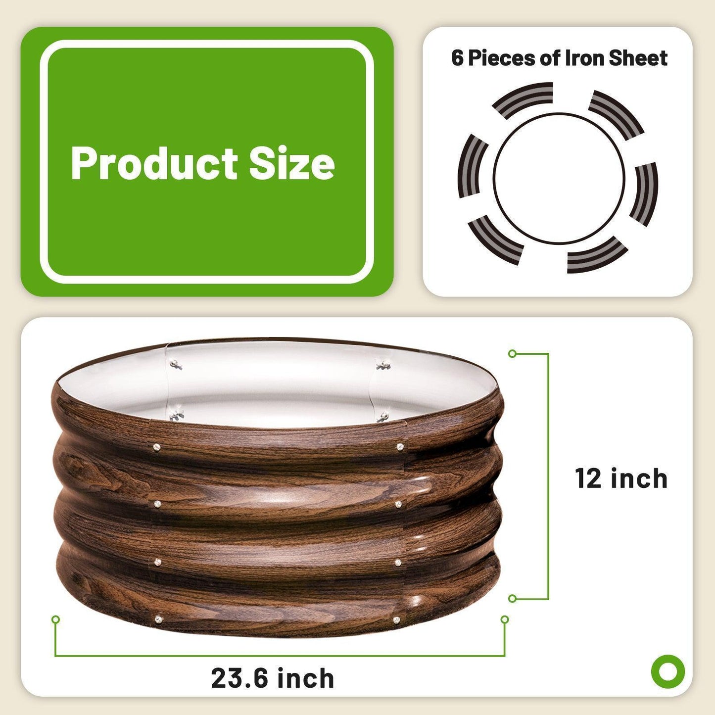 No Rot. No Rust. Just Growth. – Round Steel Garden Bed 2x2 ft Modular