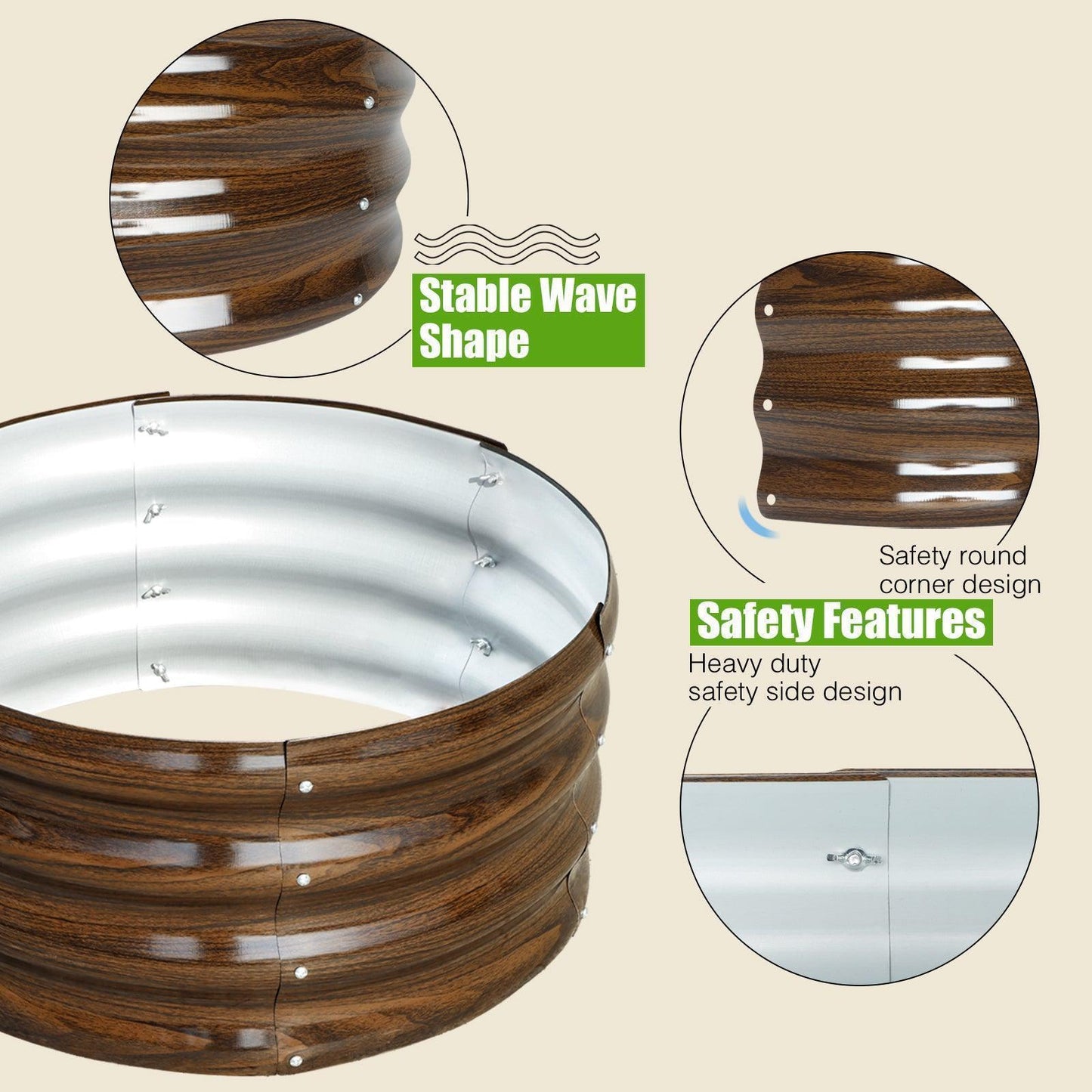 No Rot. No Rust. Just Growth. – Round Steel Garden Bed 2x2 ft Modular